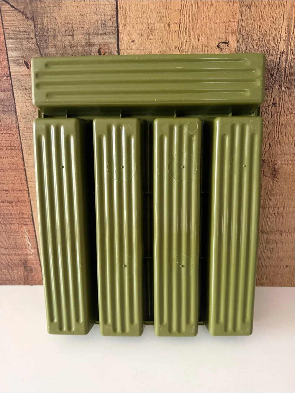 Vintage Avocado Green Plastic Utensil Tray Organizer